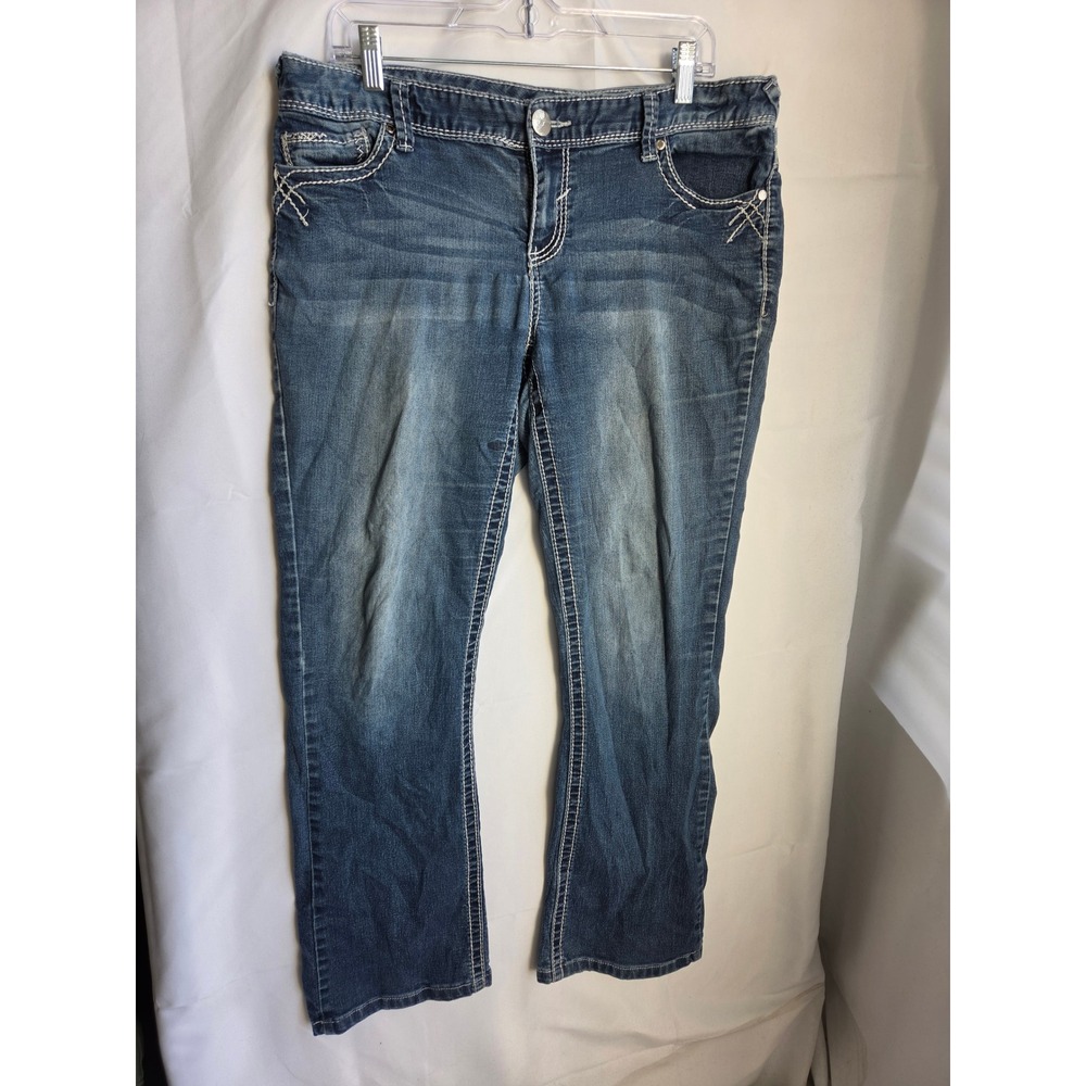 Maurices Jeans Womens Blue Medium Wash Regular Mid Bootcut